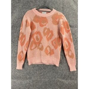 Bianco & Blu Italy Pink Leopard‎ Print Sweater Medium Fuzzy Soft Made in Italy